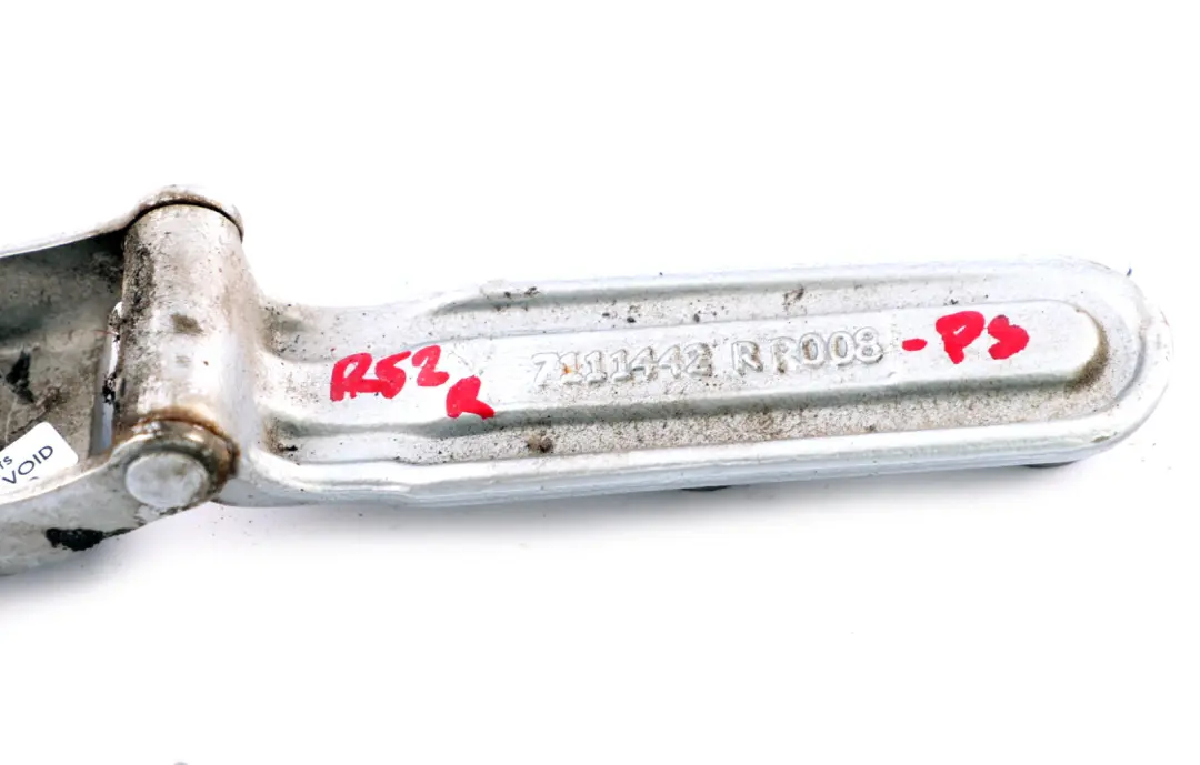 Boot Lid Hatch Hinge Right O/S Pure Silver to BMW Mini Cooper R52 Cabrio Tailgate with Part number 7144002 BMW Mini Cooper R52 Cabrio Tailgate Boot Lid Hatch Hinge Right O/S Pure Silver - SKU 7111442-PS - Part number 7144002
