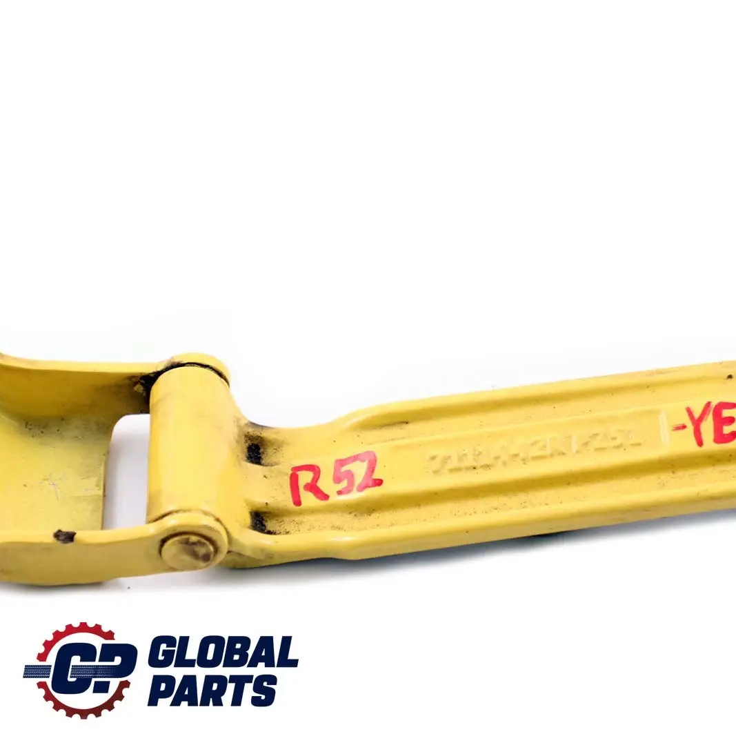 Boot Lid Hatch Hinge Right Liquid Yellow 902 para Mini R52 Cabrio Tailgate con número de pieza 7144002 Mini R52 Cabrio Tailgate Boot Lid Hatch Hinge Right Liquid Yellow 902 - SKU 7111442-YEL - Número de pieza 7144002