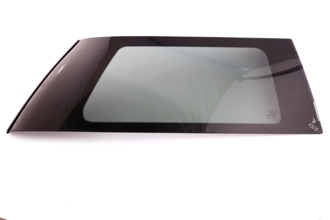 Right Side Window Glass Black Trim O/S to Mini Cooper R50 R53 Rear with Part number 7111646 Mini Cooper R50 R53 Rear Right Side Window Glass Black Trim O/S - SKU 7111646 - Part number 7111646