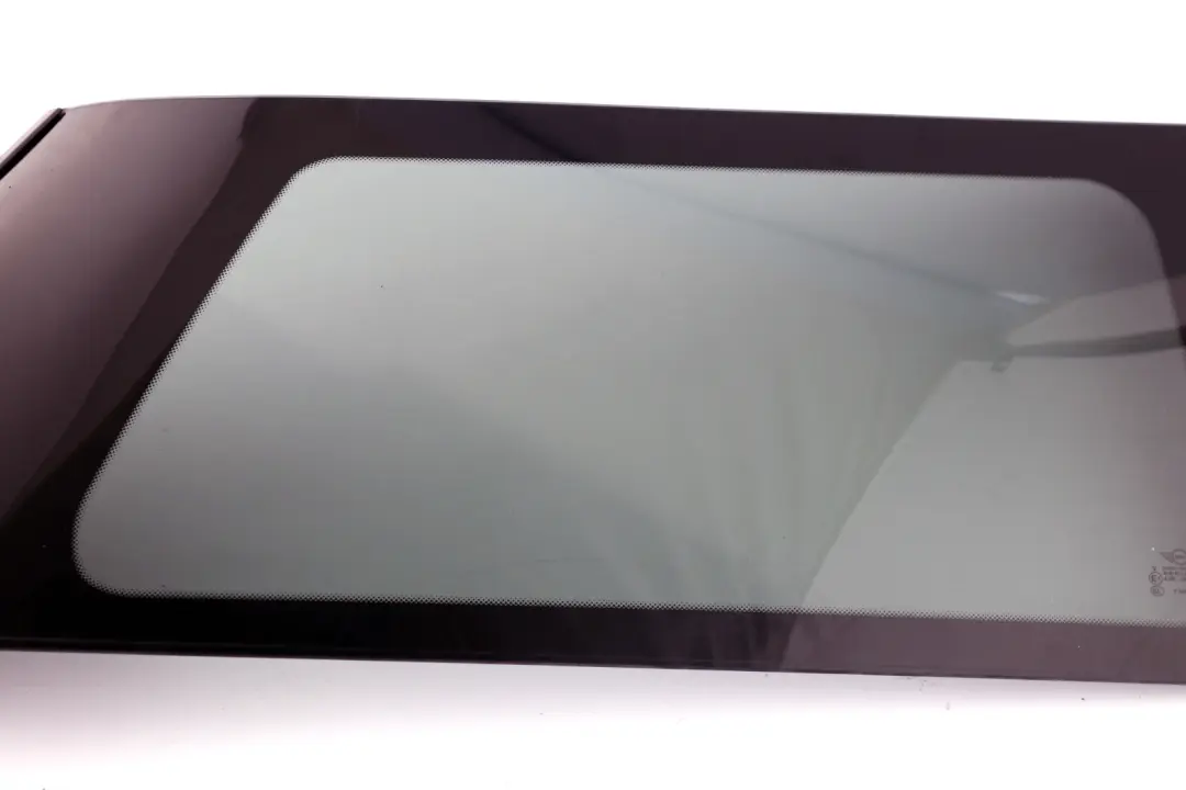 Right Side Window Glass Black Trim O/S to Mini Cooper R50 R53 Rear with Part number 7111646 Mini Cooper R50 R53 Rear Right Side Window Glass Black Trim O/S - SKU 7111646 - Part number 7111646