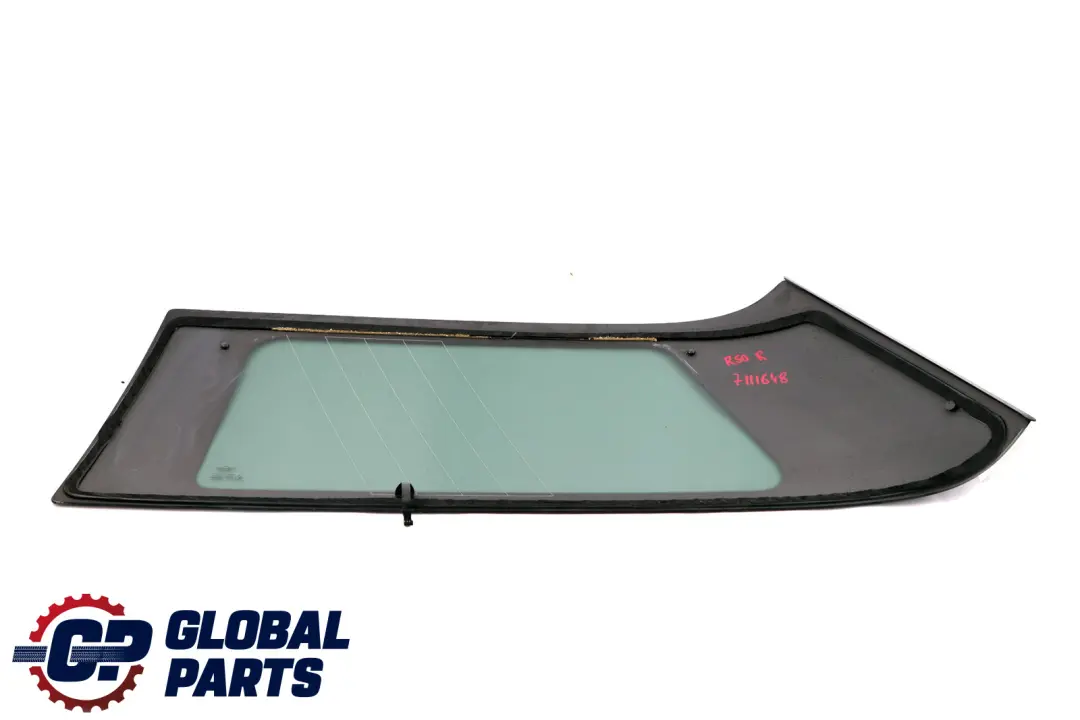 Mini Cooper R50 R53 Rear Right Side Window Glass Black Trim O/S - SKU 7111648 - Part number 7111648
