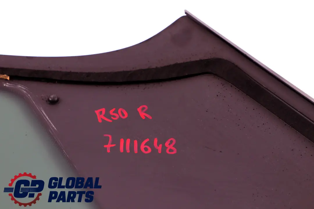 Mini Cooper R50 R53 Rear Right Side Window Glass Black Trim O/S - SKU 7111648 - Part number 7111648