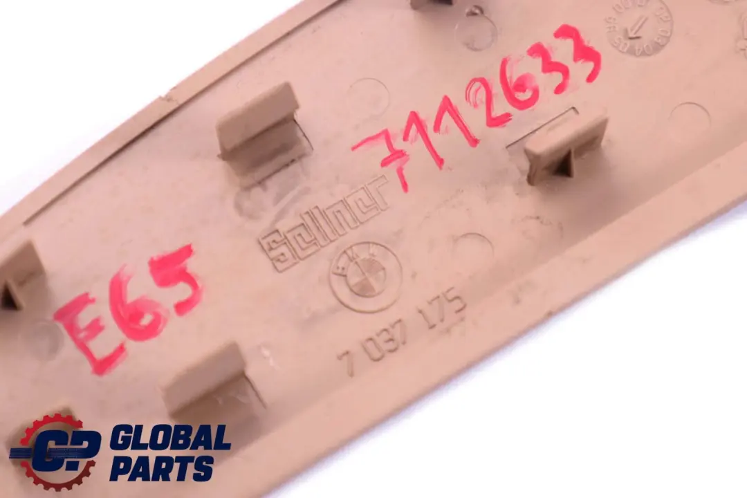 BMW 7 Series E65 E66 E67 Rear Interior Roof Light Trim Cover Beige - SKU 7112633 - Part number 7037175