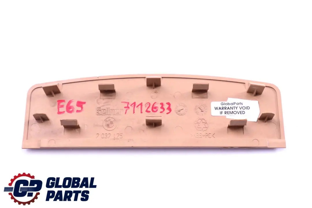 BMW 7 Series E65 E66 E67 Rear Interior Roof Light Trim Cover Beige - SKU 7112633 - Part number 7037175