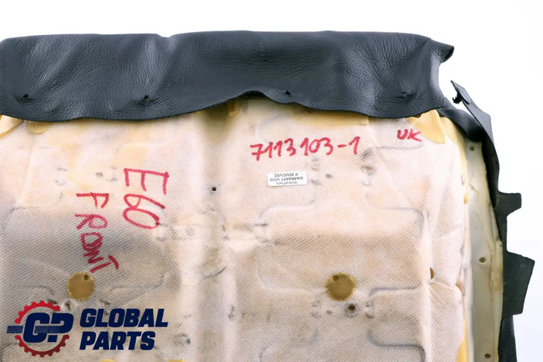 BMW E60 E61 Asiento Delantero Izquierdo Derecho Tapiceria Cuero Panel Negro - SKU 7113103-1 - Número de pieza 7113103