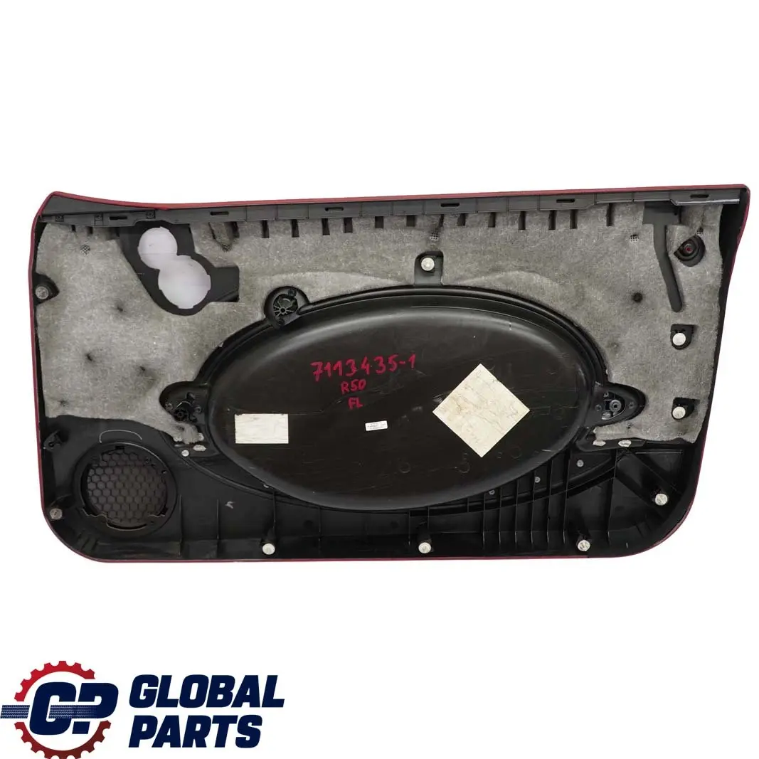 Front Left N/S Door Card Trim Tartan Red Leather Anthracite to BMW Mini R50 with Part number 7113435 BMW Mini R50 Front Left N/S Door Card Trim Tartan Red Leather Anthracite - SKU 7113435-1 - Part number 7113435