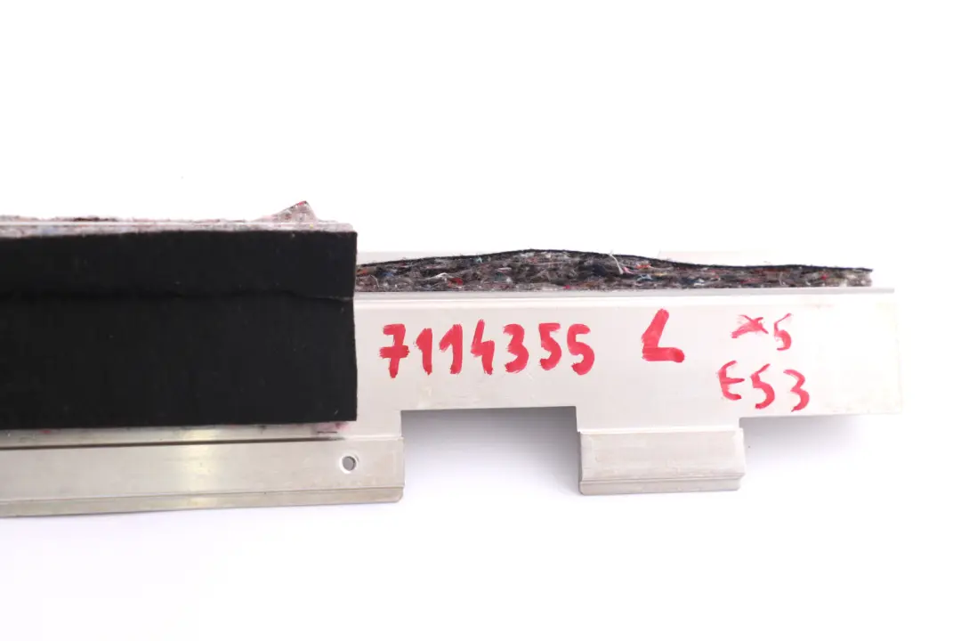 Left N/S Trunk Floor Bracket Vent Louvre Rail to BMW X5 Series E53 Rear with Part number 7114355 BMW X5 Series E53 Rear Left N/S Trunk Floor Bracket Vent Louvre Rail - SKU 7114355 - Part number 7114355