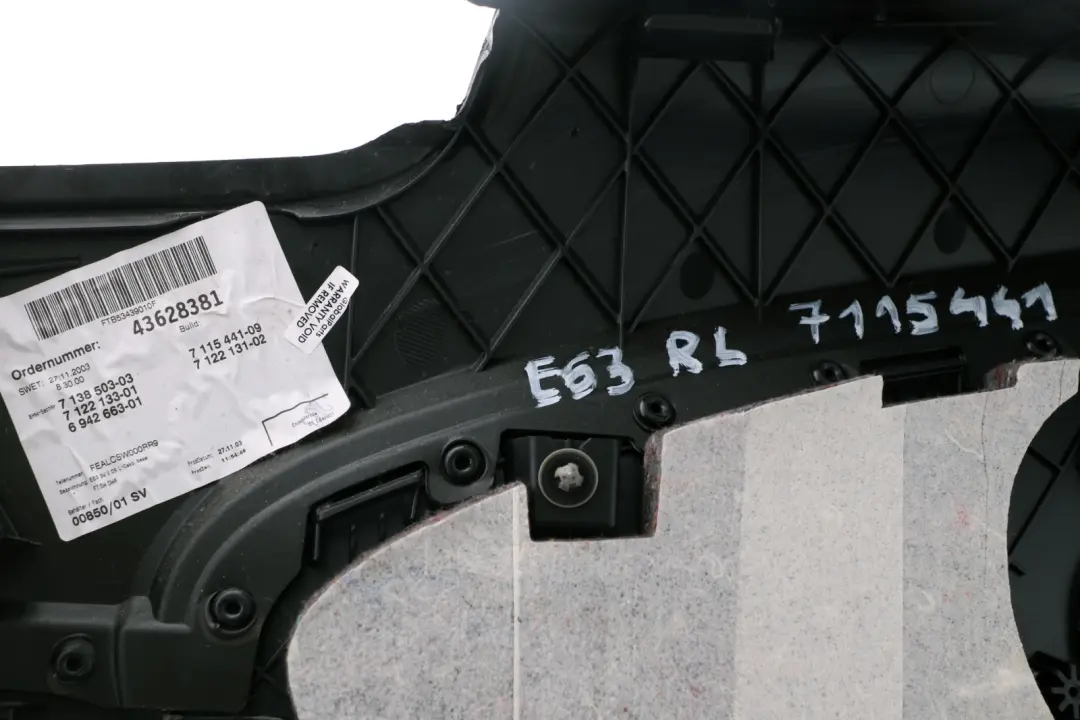 BMW 6 Reihe E63 E64 Seitenverkleidung Leder hinten links Dakota Schwarz - SKU 7115441 - Teilenummer 7115441