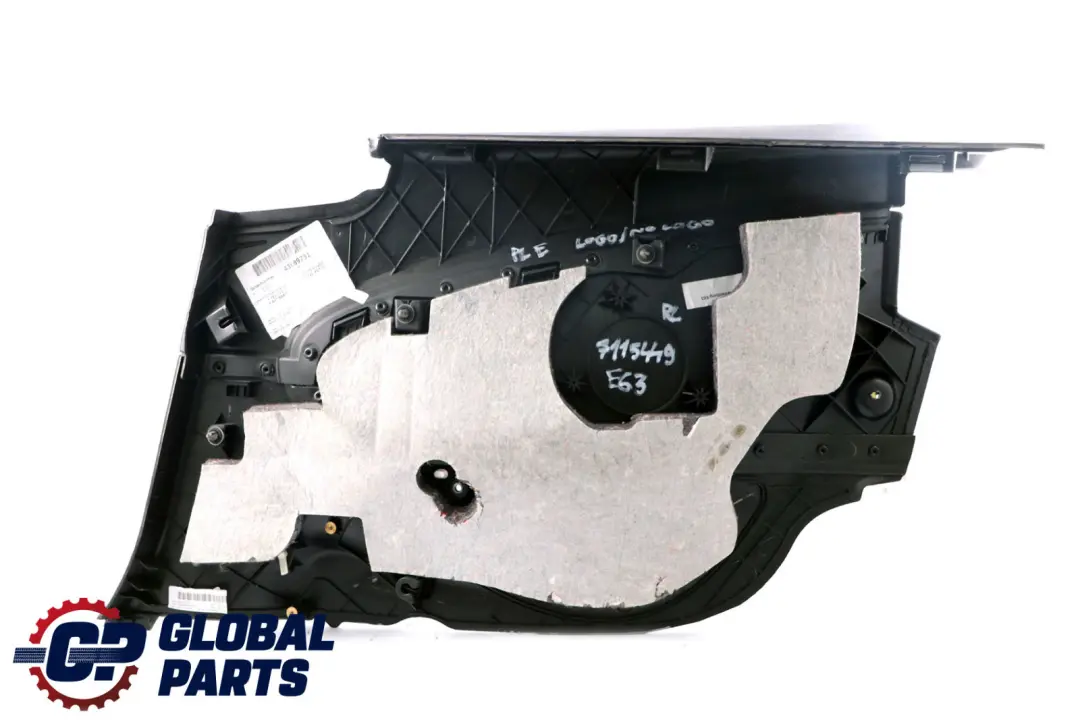 Trasero Izquierdo Lateral Panel De Cuero Negro Perla para BMW E63 con número de pieza 7115449 BMW E63 Trasero Izquierdo Lateral Panel De Cuero Negro Perla - SKU 7115449 - Número de pieza 7115449