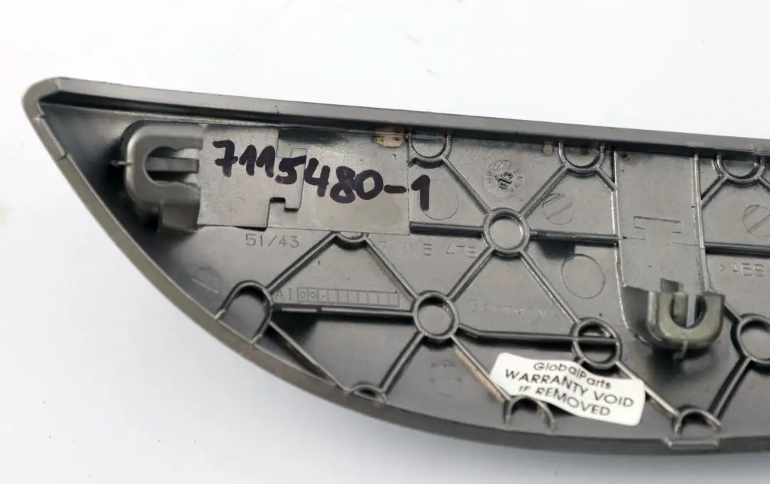 BMW E63 E64 Zierleiste hinten rechts Tür Ruthenium 7115478 - SKU 7115480-1 - Teilenummer 7115480