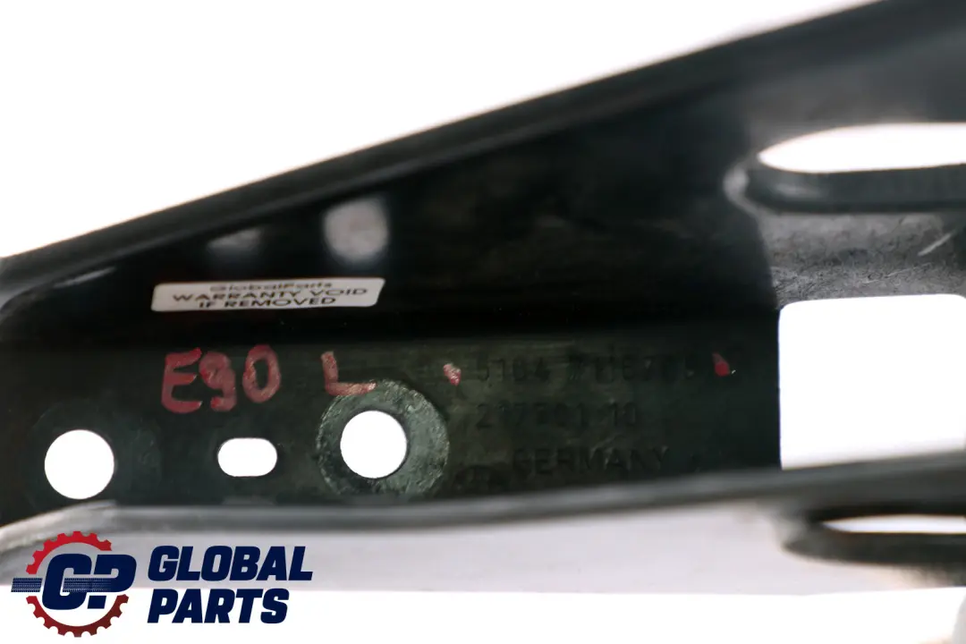 Bonnet lock latch catch mount plate left N/S BMW 3 Series E90 E91 E92 - SKU 7116705 - Part number 51647116705