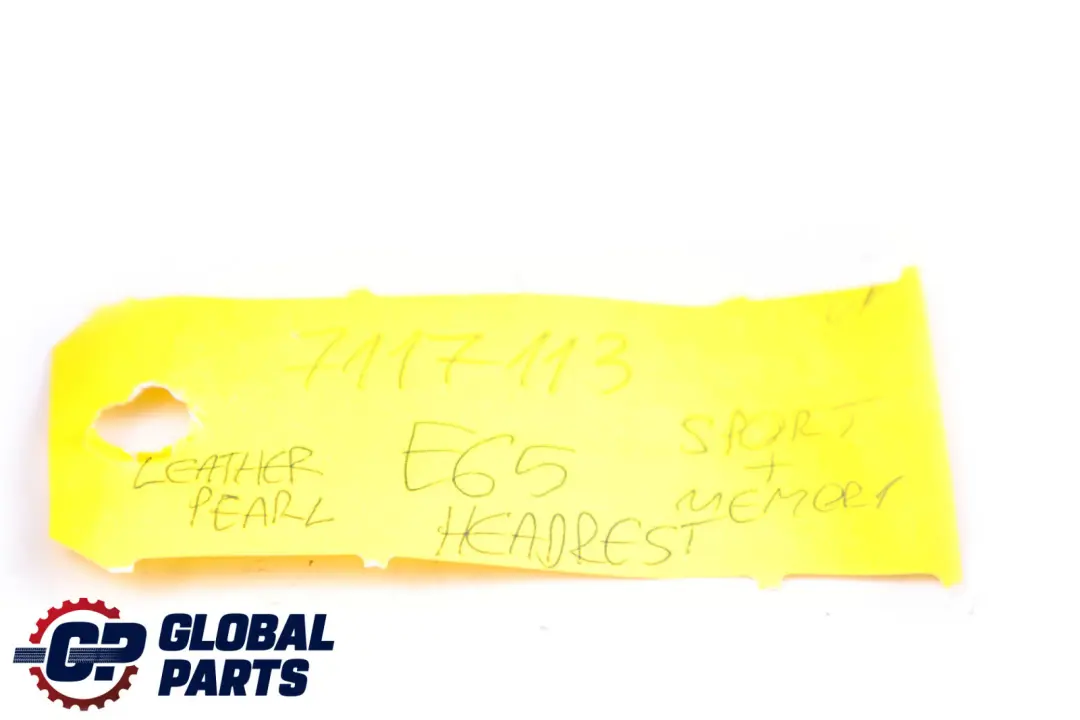 Front Sport Seat Leather Headrest Pearl Black Left Right N/O/S to BMW E65 with Part number 7117113 BMW E65 Front Sport Seat Leather Headrest Pearl Black Left Right N/O/S - SKU 7117113 - Part number 7117113