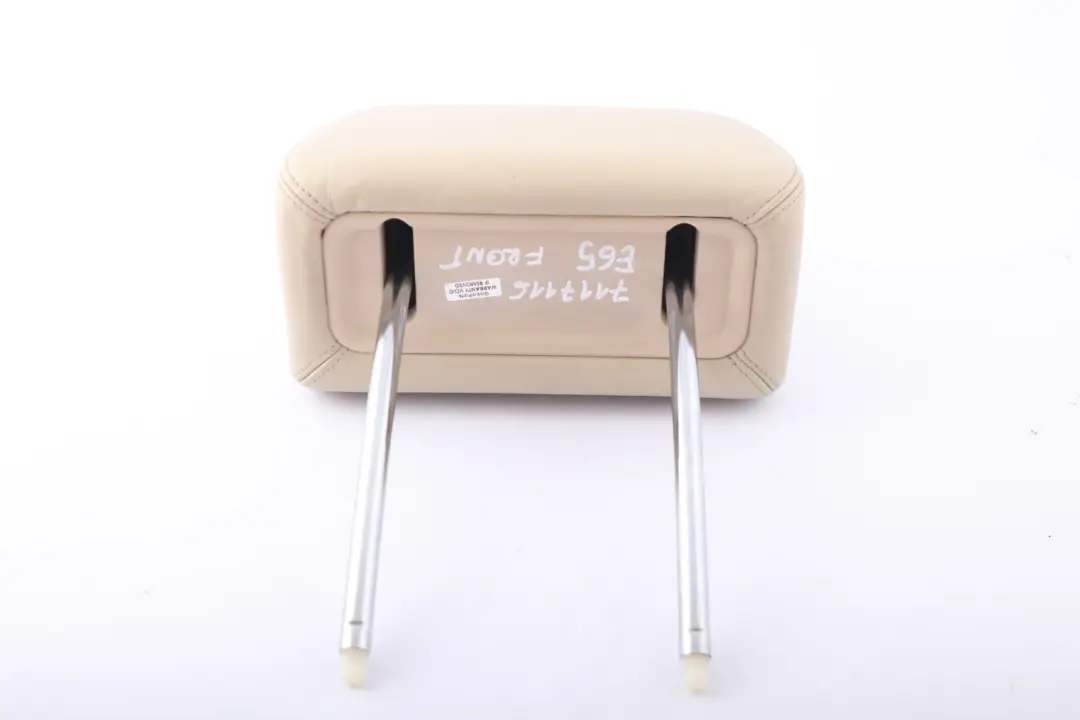 Vordersitz links rechts Leder-Kopfstütze Creme Beige für BMW E65 mit Teilenummer 7117116 BMW E65 Vordersitz links rechts Leder-Kopfstütze Creme Beige - SKU 7117116 - Teilenummer 7117116