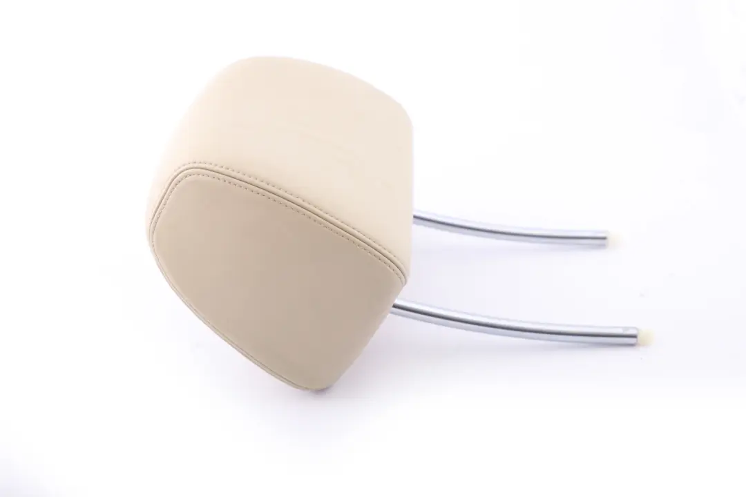 Front Seat Left Right N/O/S Leather Headrest Cream Beige to BMW 7 Series E65 with Part number 7117116 BMW 7 Series E65 Front Seat Left Right N/O/S Leather Headrest Cream Beige - SKU 7117116 - Part number 7117116
