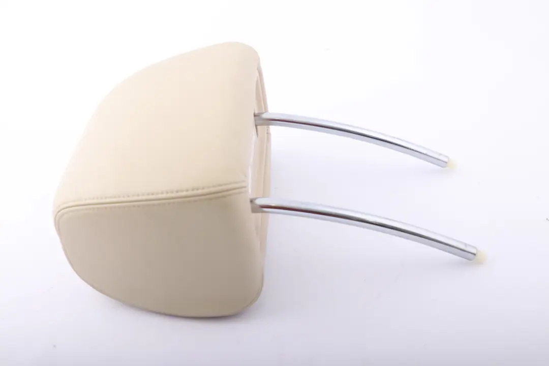 Front Seat Left Right N/O/S Leather Headrest Cream Beige to BMW 7 Series E65 with Part number 7117116 BMW 7 Series E65 Front Seat Left Right N/O/S Leather Headrest Cream Beige - SKU 7117116 - Part number 7117116