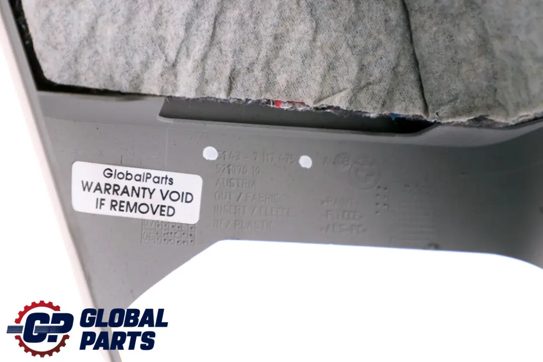 Tapa Columna C Izquierda Gris Grau para BMW E91 E91N LCI con número de pieza 7117475 BMW E91 E91N LCI Tapa Columna C Izquierda Gris Grau - SKU 7117475 - Número de pieza 7117475