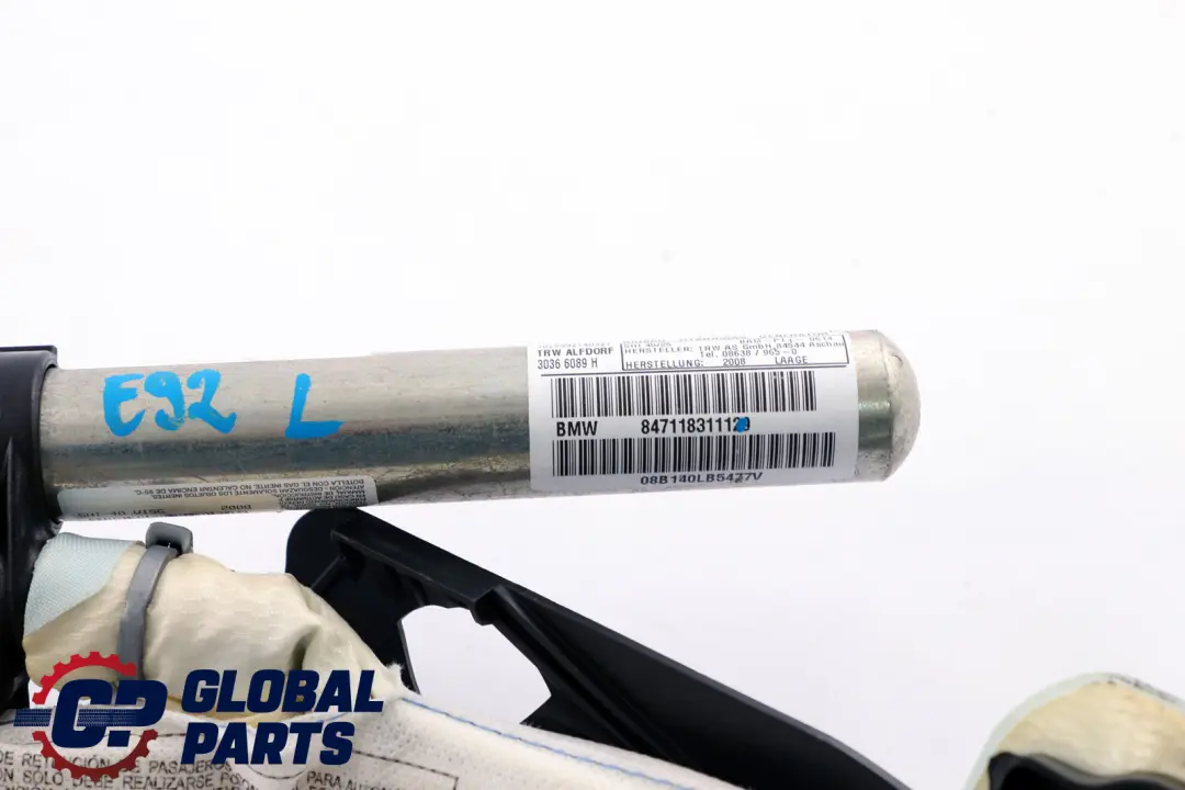 Side Roof Curtain Head Air Left N/S to BMW E92 LCI Passenger with Part number 7118311 BMW E92 LCI Passenger Side Roof Curtain Head Air Left N/S - SKU 7118311 - Part number 7118311