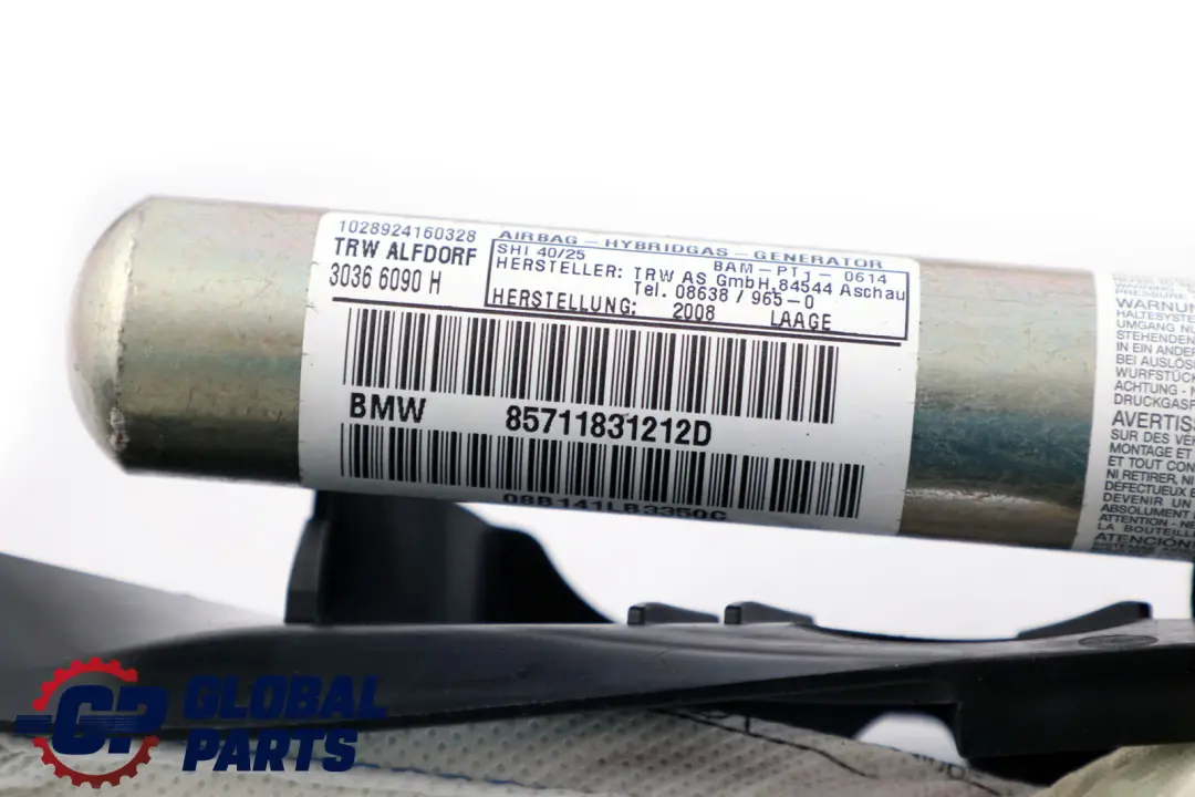 BMW E92 LCI Lado Conductor Techo Cortina Cabeza Aire Derecha - SKU 7118312 - Número de pieza 7118312