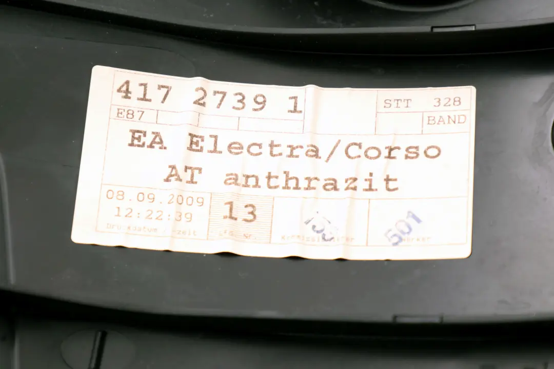 Left Side Finisher Corner Lateral Elektra to BMW 1 Series E87N LCI Rear Seat with Part number 7118681 BMW 1 Series E87N LCI Rear Seat Left Side Finisher Corner Lateral Elektra - SKU 7118681 - Part number 7118681