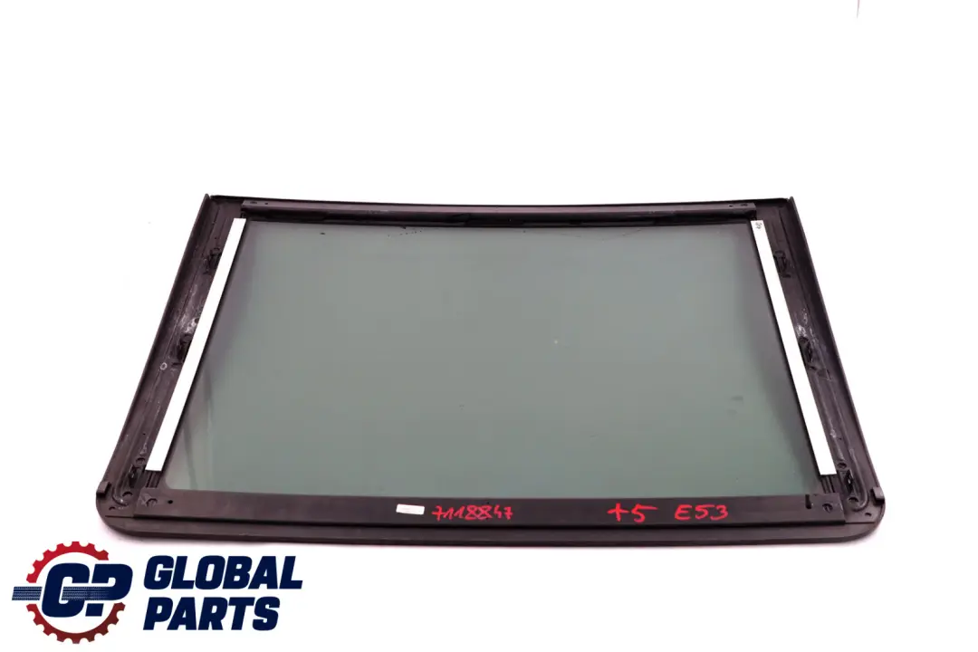 Techo solar panorámico Tapa de cristal delantera para BMW Serie X5 E53 con número de pieza 7118847 BMW Serie X5 E53 Techo solar panorámico Tapa de cristal delantera - SKU 7118847 - Número de pieza 7118847