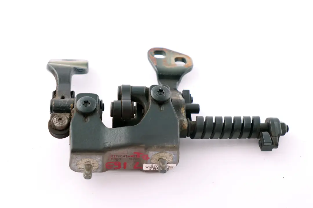Left Trunk Lid Hinge N/S Tiefgruen Deep Green to BMW 3 Series E91 Rear with Part number 7119041 BMW 3 Series E91 Rear Left Trunk Lid Hinge N/S Tiefgruen Deep Green - SKU 7119041-TG - Part number 7119041
