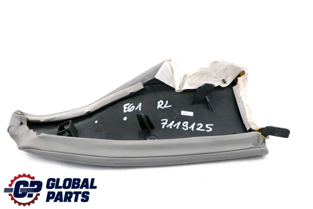BMW E61 Touring Side Finisher Rear Seat Left N/S Grey Leather - SKU 7119125 - Part number 7119125