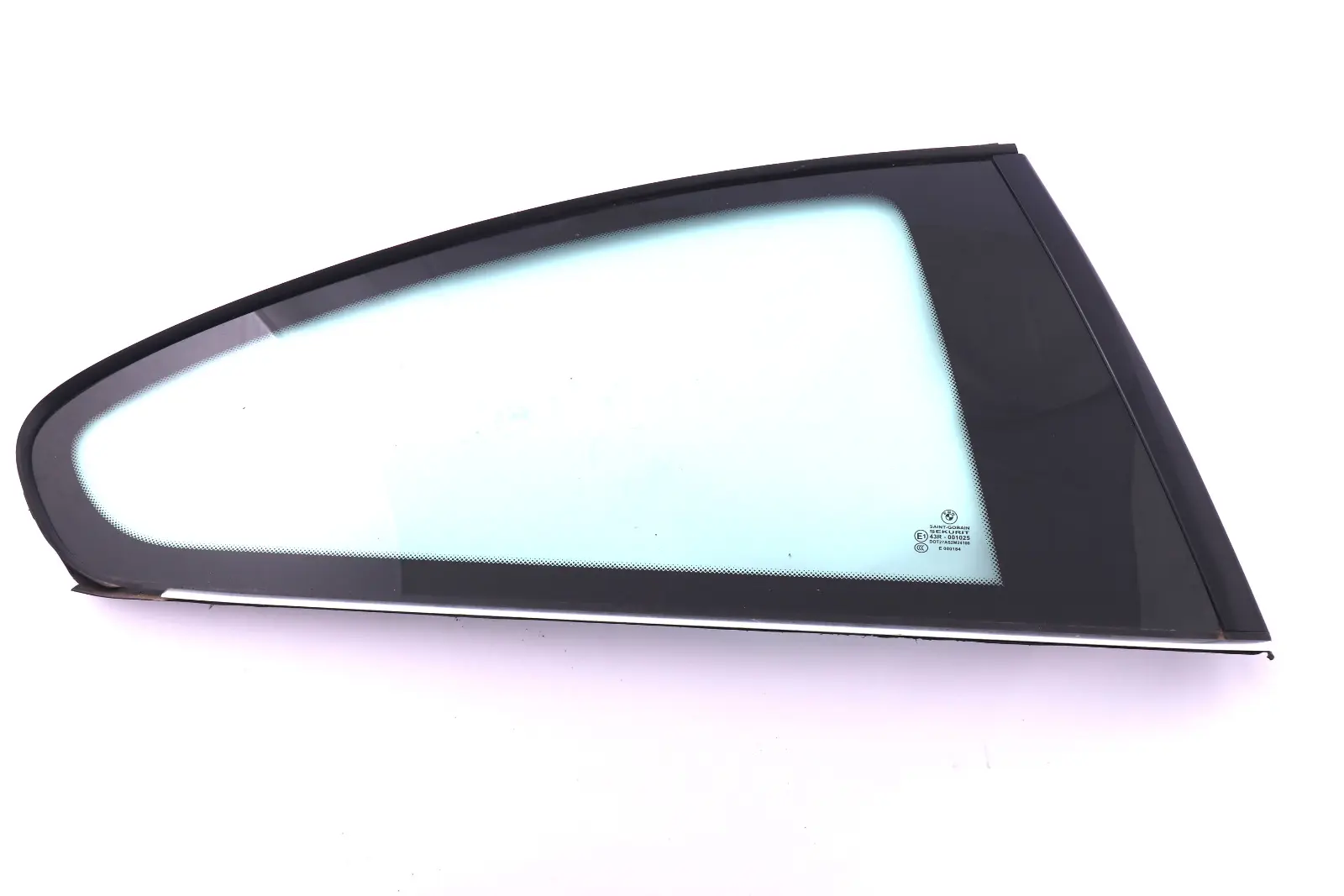 BMW 3 Series E92 LCI Door Side Window Glass Green AS2 Black Trim Rear Right O/S