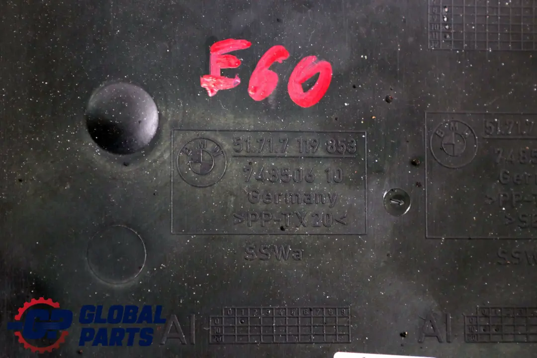 BMW E60 E61 Pannello Di Copertura Condotto Aria Ruota Sinistra - SKU 7119853 - Numero di parte 7119853