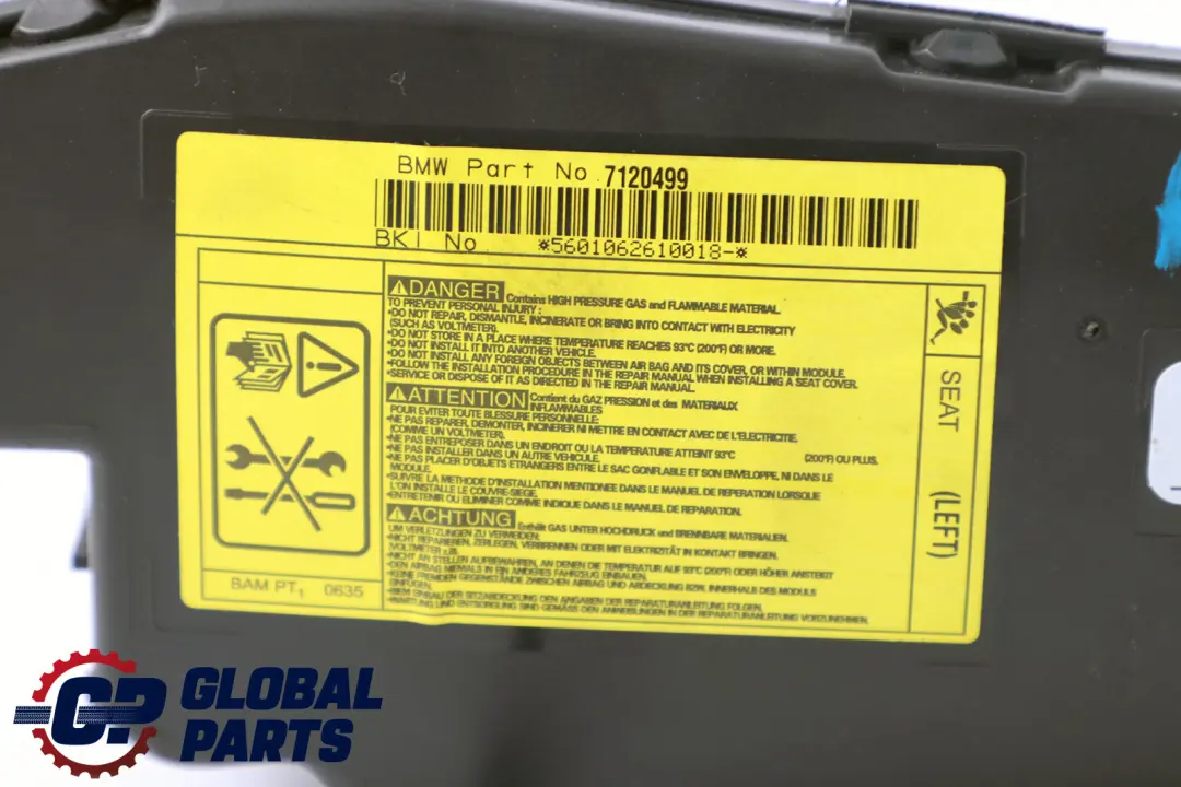 Modulo Aria Sedile Anteriore Sinistro Lato per Mini Cooper R52 Cabrio con numero di parte 7120499 Mini Cooper R52 Cabrio Modulo Aria Sedile Anteriore Sinistro Lato - SKU 7120499 - Numero di parte 7120499