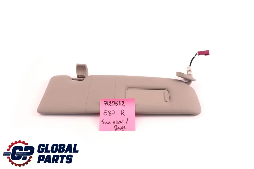 Parasole con Specchio Destra Beige per BMW E81 E82 E87 E87N LCI con numero di parte 7120562 BMW E81 E82 E87 E87N LCI Parasole con Specchio Destra Beige - SKU 7120562 - Numero di parte 7120562