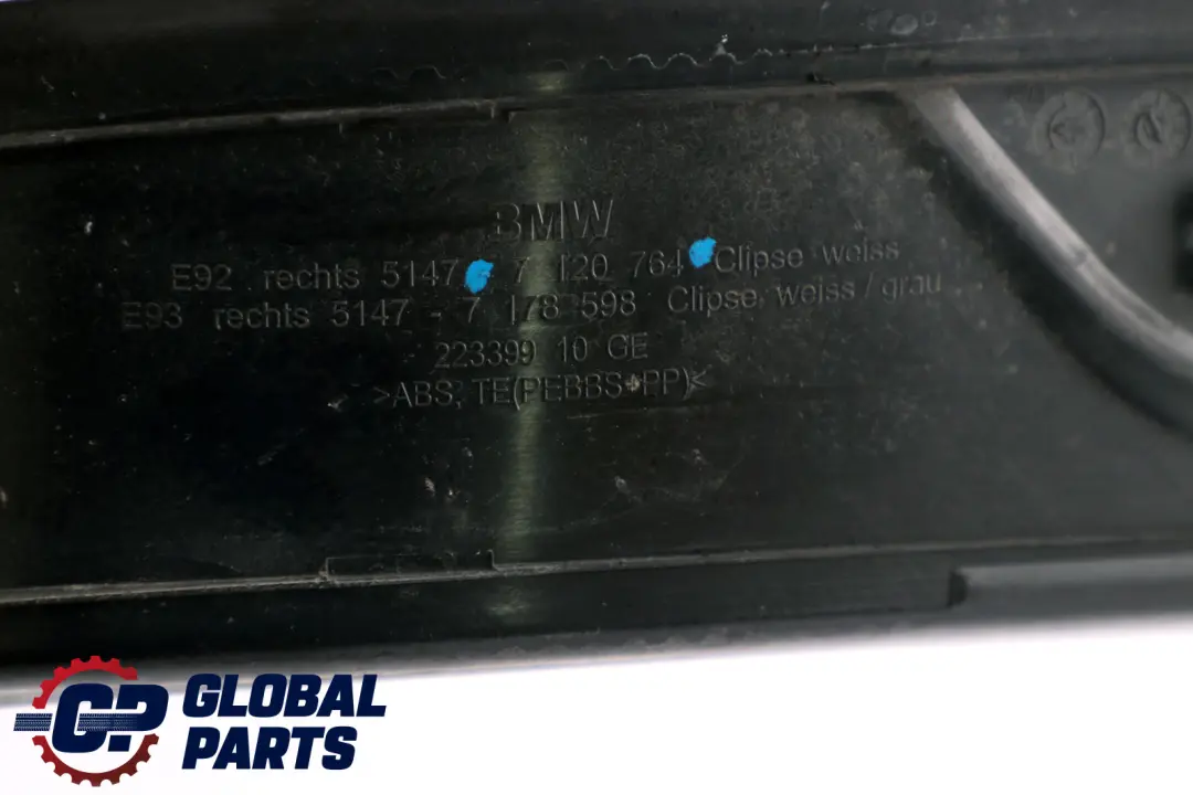 Puerta Delantera Derecha Entrada Sill Tapa para BMW E92 E93 LCI con número de pieza 7201966 BMW E92 E93 LCI Puerta Delantera Derecha Entrada Sill Tapa - SKU 7120764 - Número de pieza 7201966