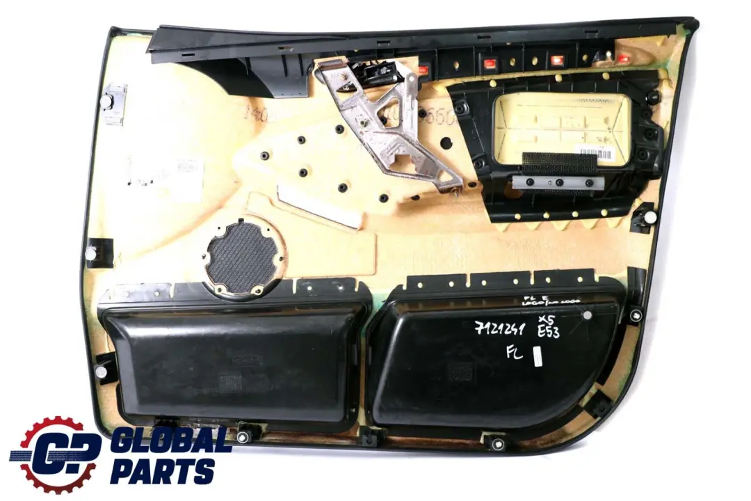 BMW X5 Series E53 Front Left N/S Door Card Leather Trim Panel Walknappa Black - SKU 7121241 - Part number 7121241