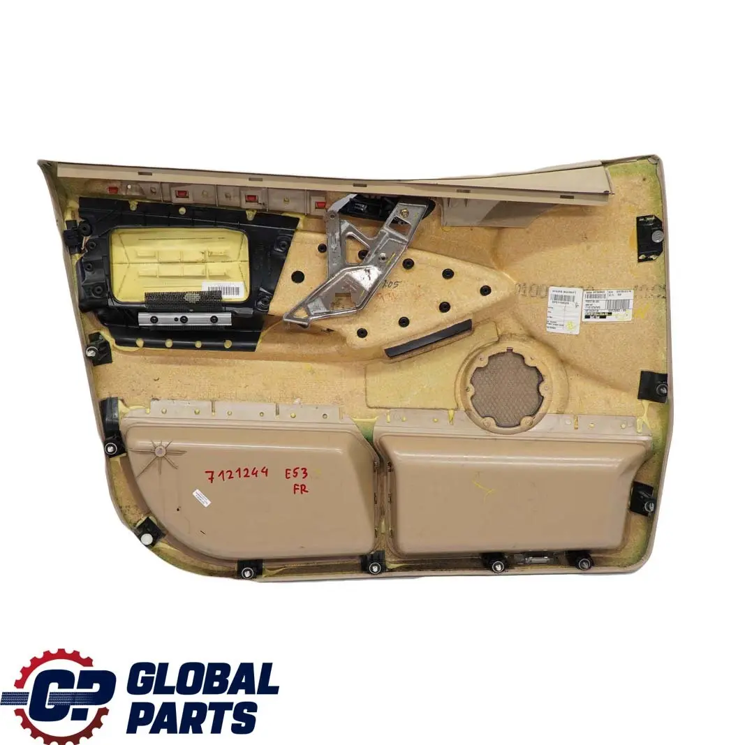BMW X5 Reihe E53 Türverkleidung Vorn Rechts Walknappa Hellbeige Beige - SKU 7121244 - Teilenummer 7121244