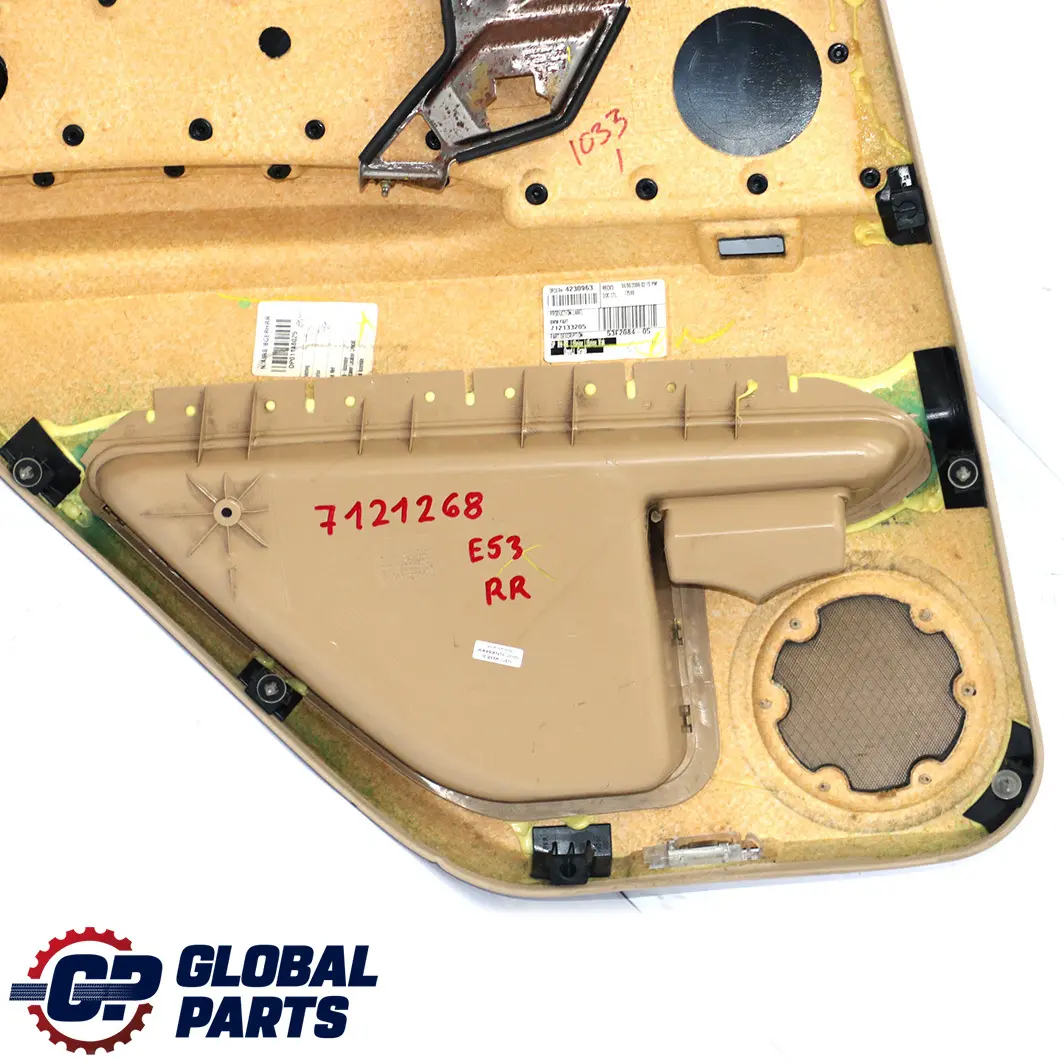 BMW X5 E53 Rear Right O/S Door Card Trim Panel Leather Walknappa Beige - SKU 7121268 - Part number 7121268