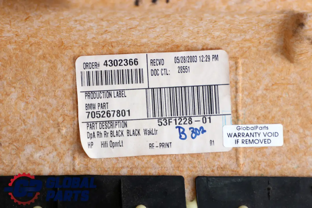 BMW X5 Reihe E53 Türverkleidung Hinten Rechts Leder Walknappa Schwarz - SKU 7121306 - Teilenummer 7121306