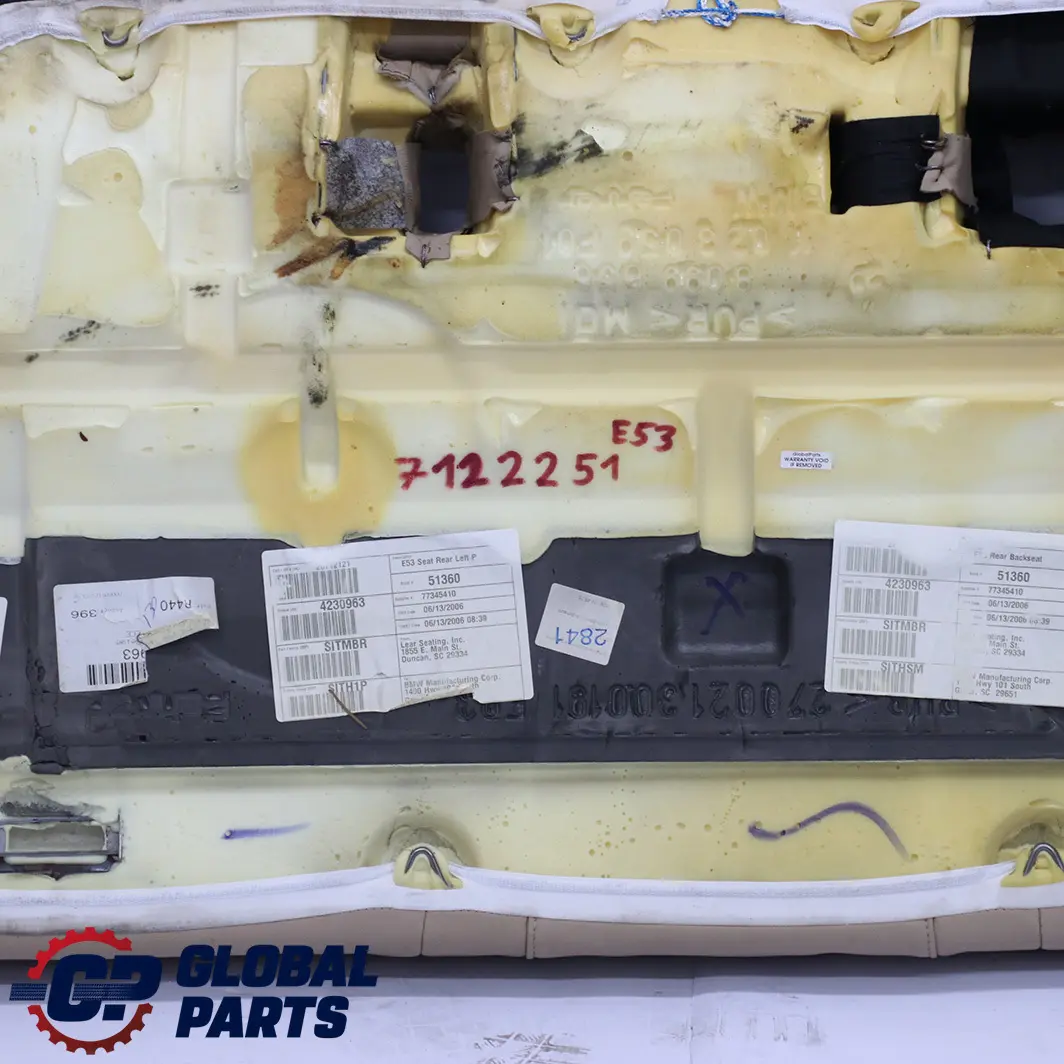 Walknappa Cuero Interior Asiento Trasero Sofa Sofa Banco Beige para BMW E53 con número de pieza 7122251 BMW E53 Walknappa Cuero Interior Asiento Trasero Sofa Sofa Banco Beige - SKU 7122251 - Número de pieza 7122251