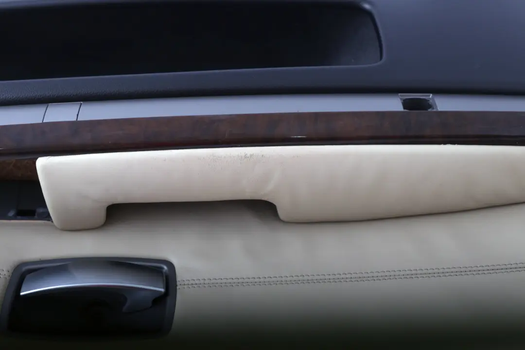 BMW 7 Series E65 Front Left N/S Leather Interior Door Card Trim Cream Beige - SKU 7122385 - Part number 7122385