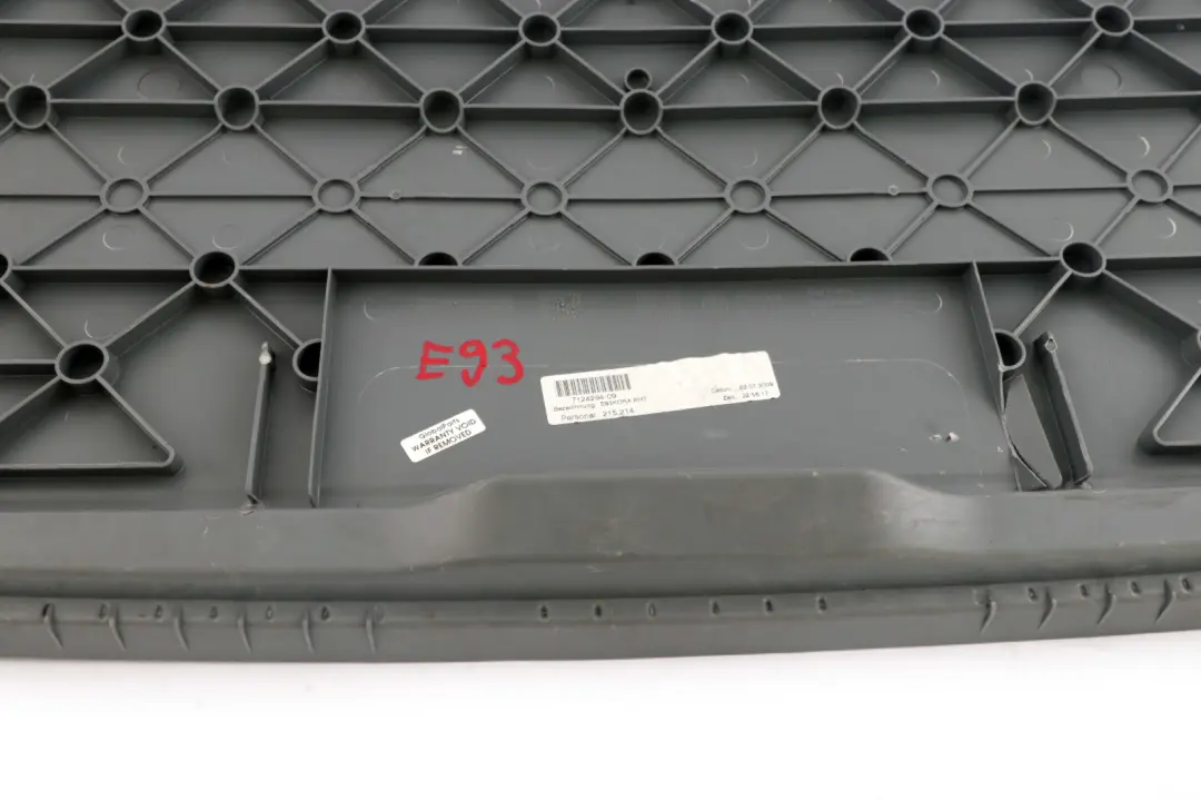 BMW E93 Panel Interior Trunk Boot Partition Bulkhead Anthrazit - SKU 7124294 - Número de pieza 7124294