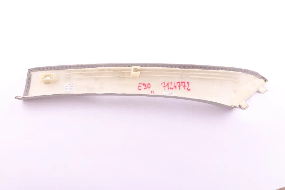 Column A Front Right O/S Pillar Trim Grey Grau to BMW 3 Series E90 E91 Cover with Part number 7124772 BMW 3 Series E90 E91 Cover Column A Front Right O/S Pillar Trim Grey Grau - SKU 7124772 - Part number 7124772