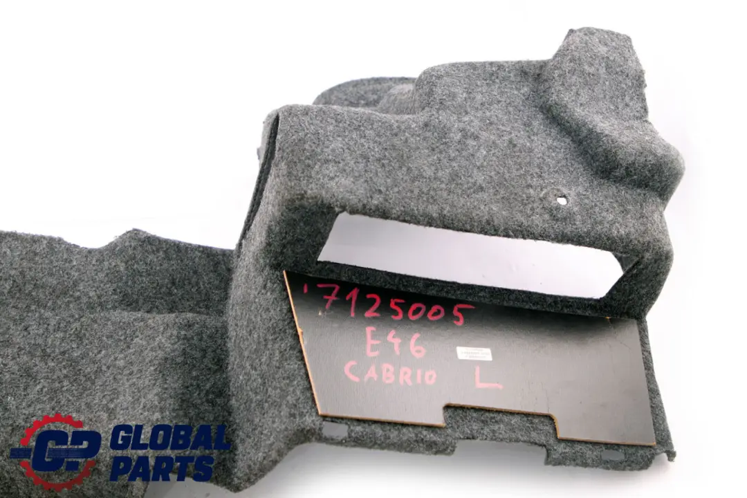 Trunk Trim Panel Cover Left N/S Luggage to BMW 3 Series E46 Cabrio Convertible with Part number 7125005 BMW 3 Series E46 Cabrio Convertible Trunk Trim Panel Cover Left N/S Luggage - SKU 7125005 - Part number 7125005