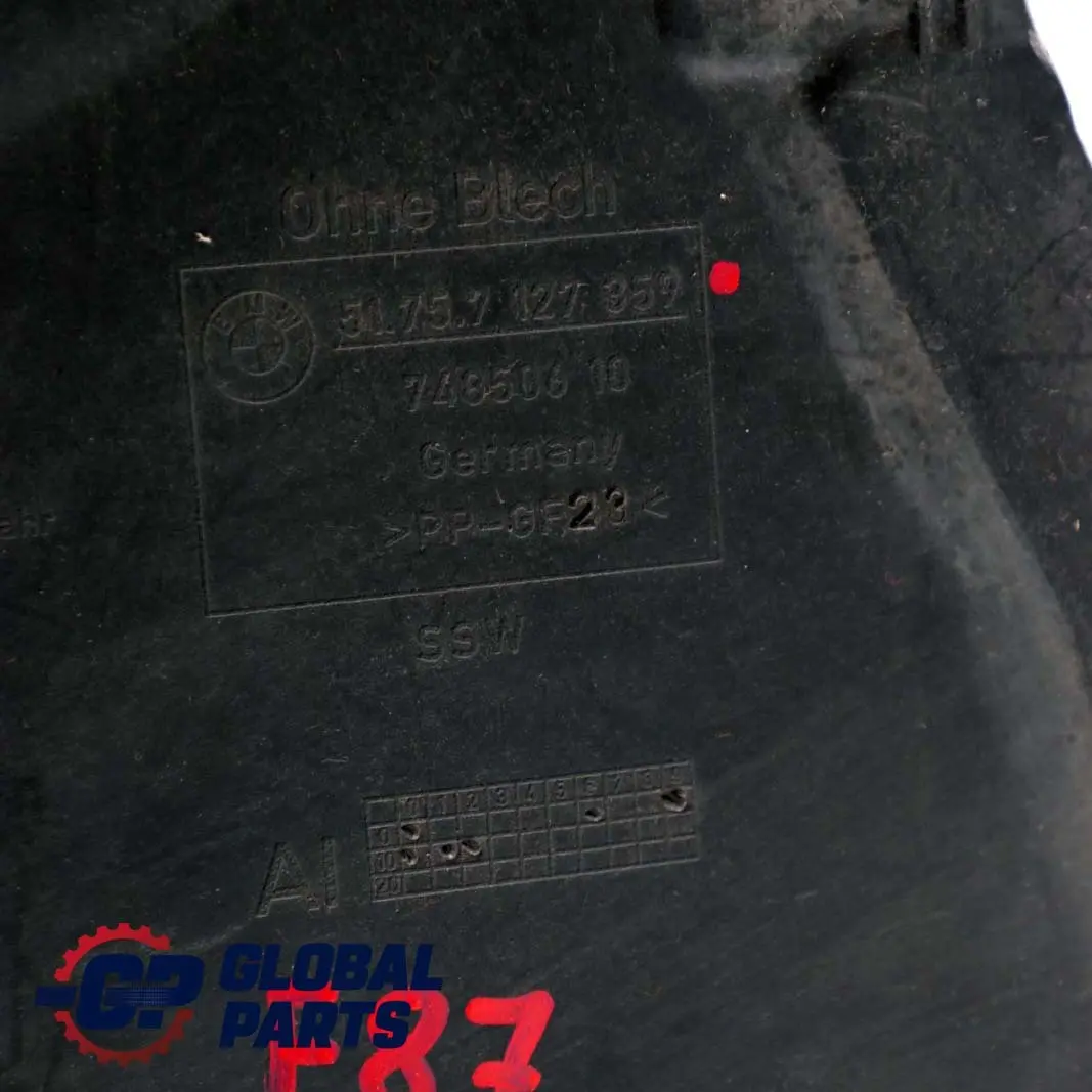BMW E81 E87 E90 E91 N43 N45 N46 Front Centre Underfloor Coating Panel - SKU 7127359 - Part number 7127359