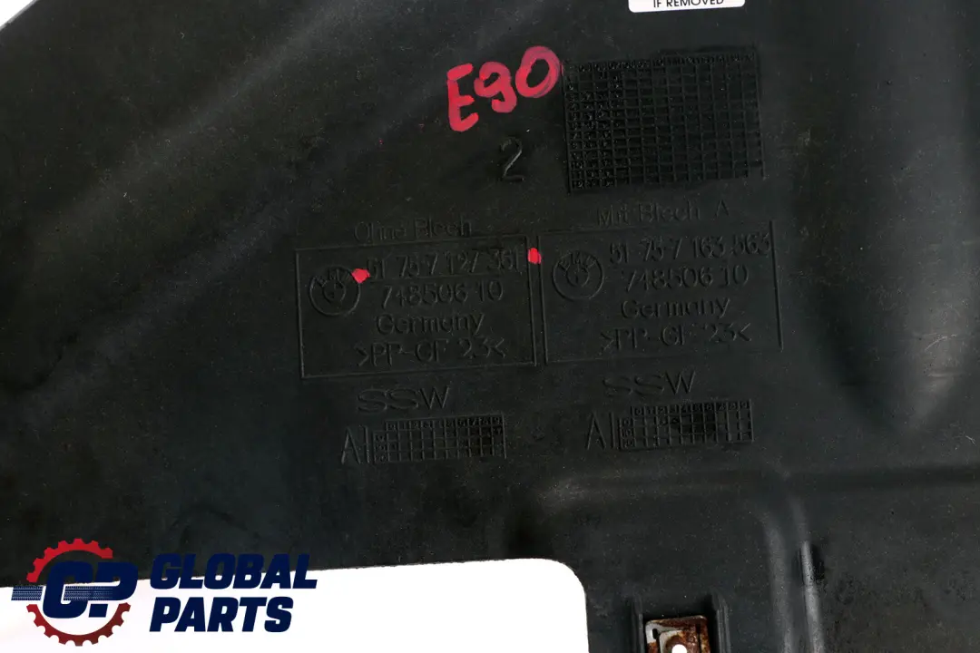  Underfloor Coating BMW E81 E87 E90 E91 E92 Centre Rear Covering Panel - SKU 7127361 - Part number 7127361