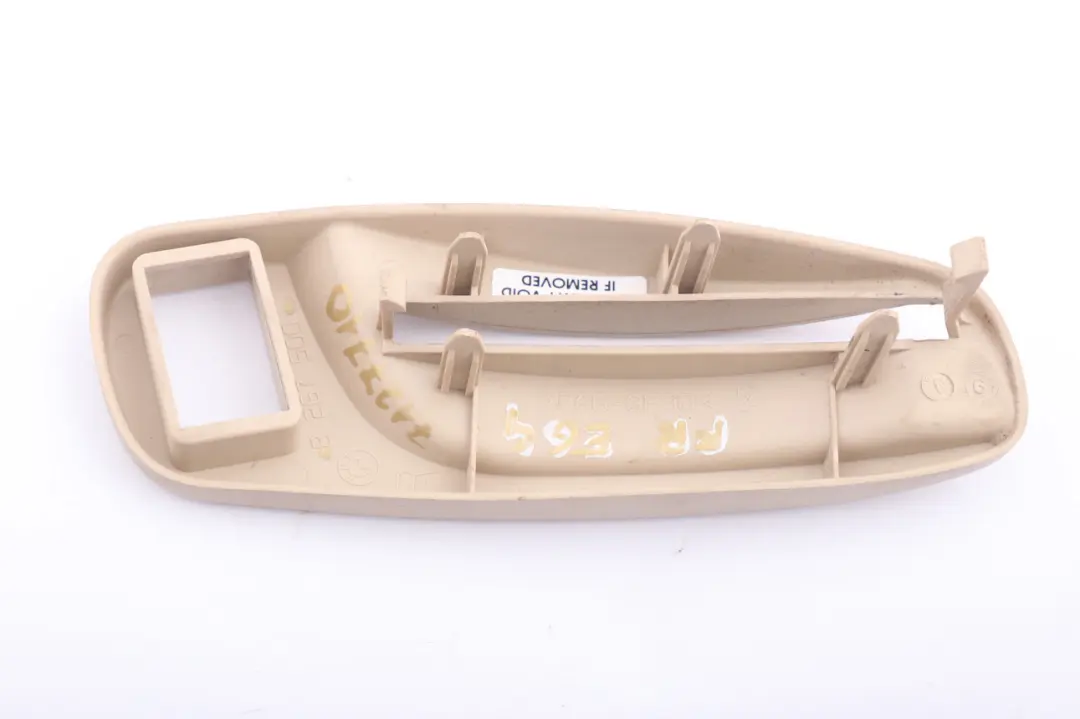 Front Right Seat O/S Release Cover Trim Creambeige 8267500 to BMW 6 Series E64 with Part number 7127710 BMW 6 Series E64 Front Right Seat O/S Release Cover Trim Creambeige 8267500 - SKU 7127710 - Part number 7127710
