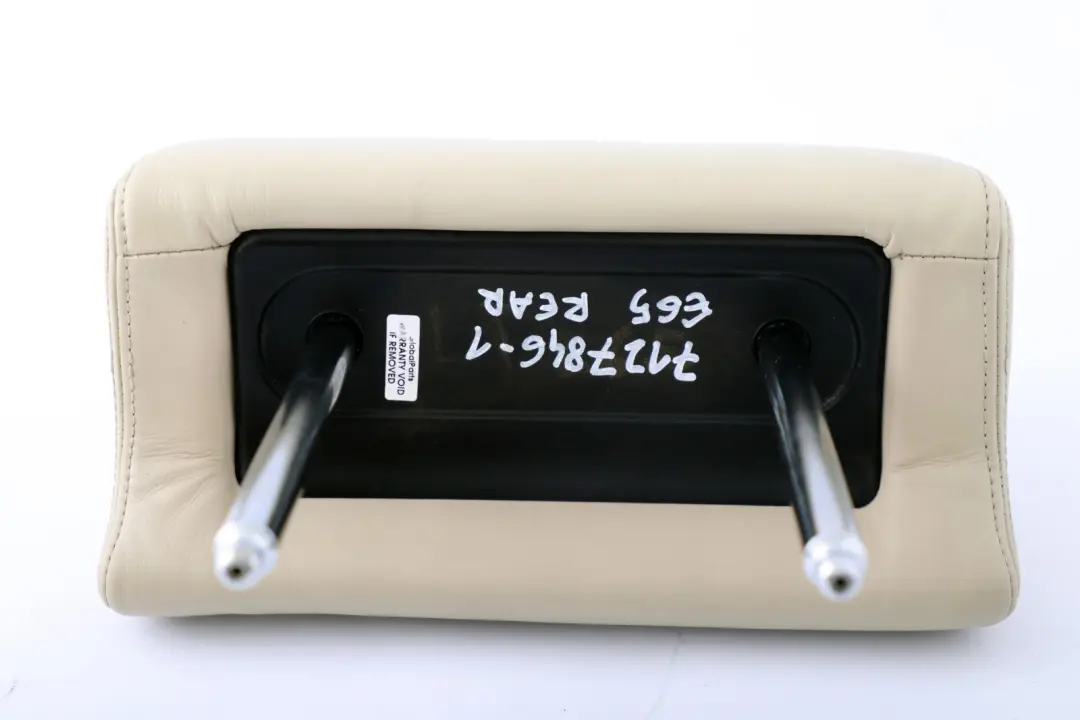 Left Right N/O/S Leather Headrest Beige to BMW 7 Series E65 1 Rear Seat with Part number 7127846 BMW 7 Series E65 1 Rear Seat Left Right N/O/S Leather Headrest Beige - SKU 7127846-1 - Part number 7127846