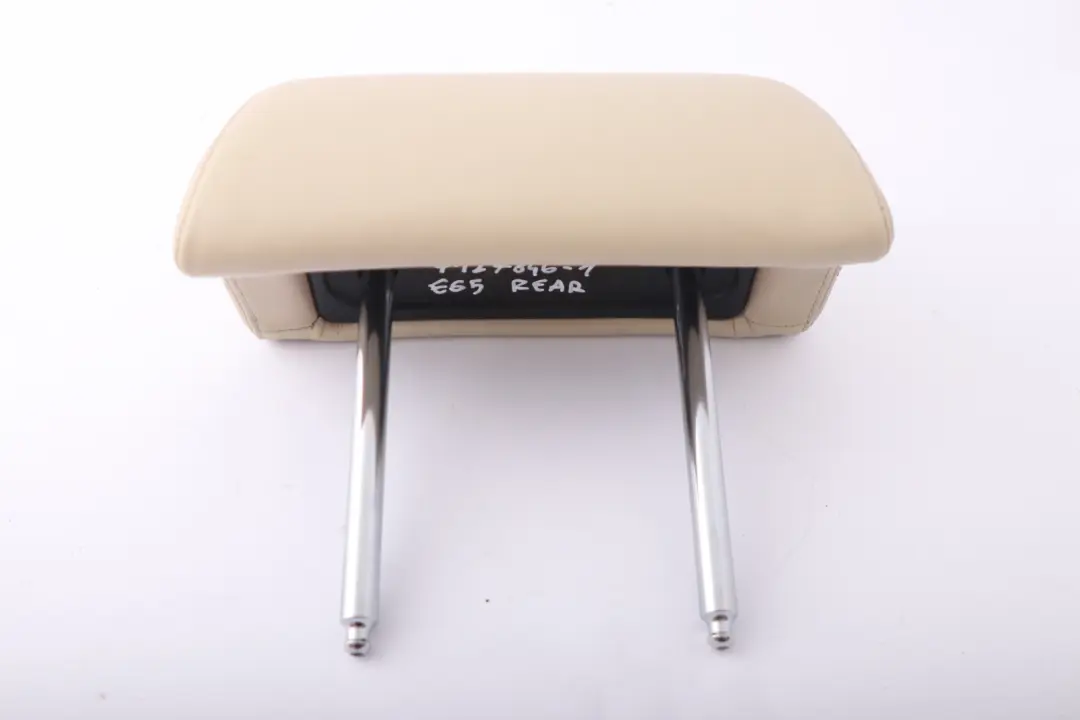 Left Right N/O/S Leather Headrest Beige to BMW 7 Series E65 1 Rear Seat with Part number 7127846 BMW 7 Series E65 1 Rear Seat Left Right N/O/S Leather Headrest Beige - SKU 7127846-1 - Part number 7127846