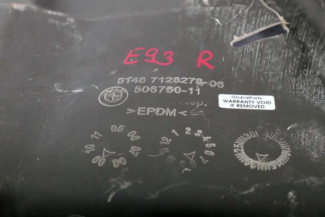 BMW 3 er E93 E93N LCI Schallisolierung Seitenwand Hinten Rechts - SKU 7128278 - Teilenummer 7128278