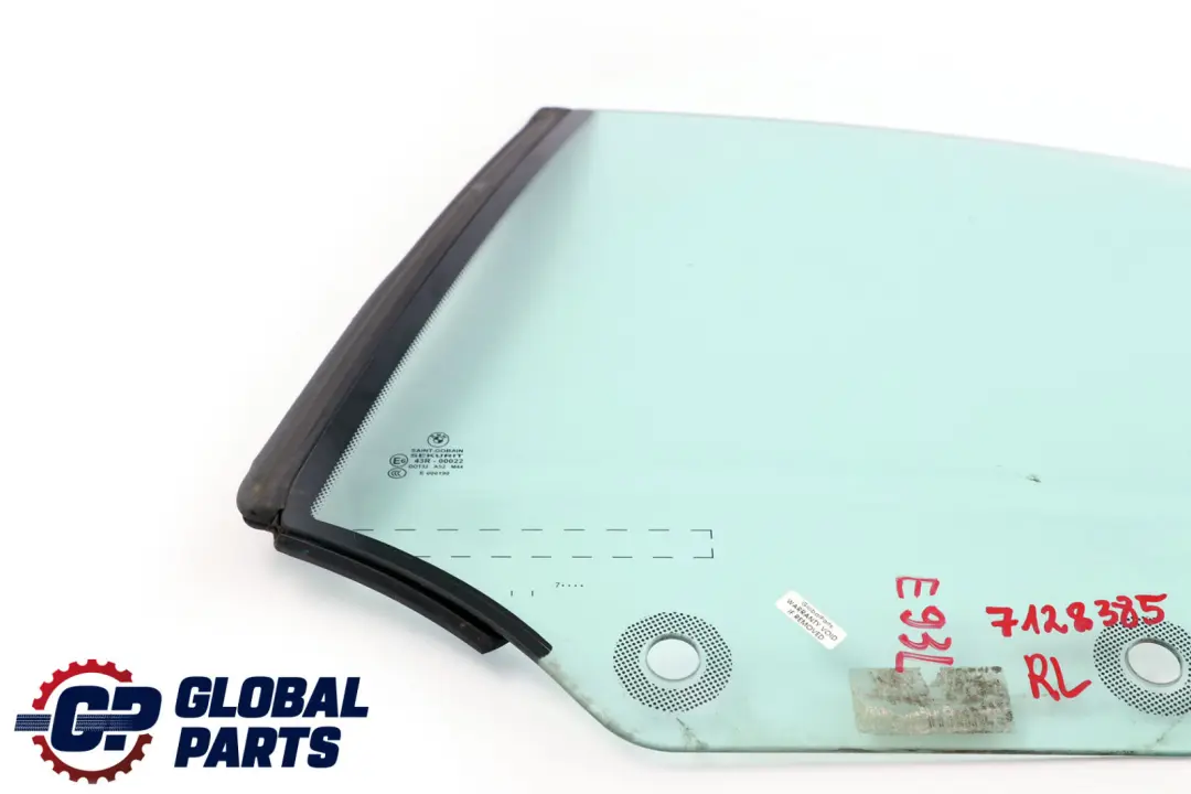 BMW 3 Series E93 E93N Cabrio Convertible Side Window Glass Green Rear Left N/S - SKU 7128385 - Part number 7128385