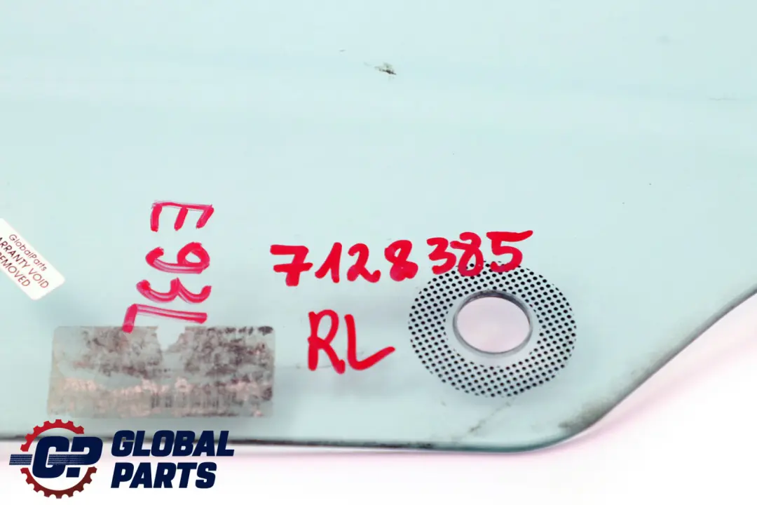 E93N Cabrio Cristal Ventana Lateral Verde Trasera Izquierda para BMW E93 con número de pieza 7128385 BMW E93 E93N Cabrio Cristal Ventana Lateral Verde Trasera Izquierda - SKU 7128385 - Número de pieza 7128385
