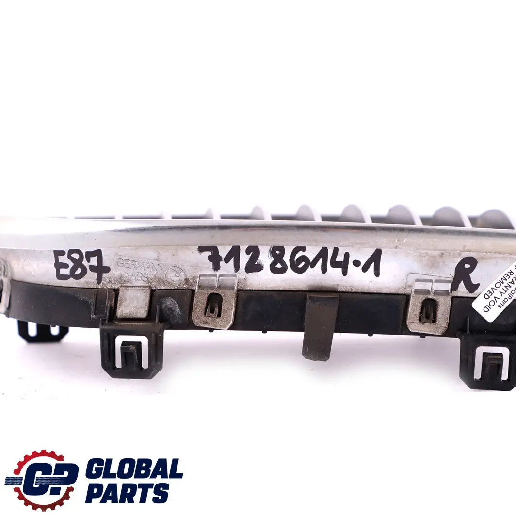 Front Right Trim Kidney Grille O/S Chrome to BMW 1 Series 1 E81 E87 LCI with Part number 7128614 BMW 1 Series 1 E81 E87 LCI Front Right Trim Kidney Grille O/S Chrome - SKU 7128614-1 - Part number 7128614