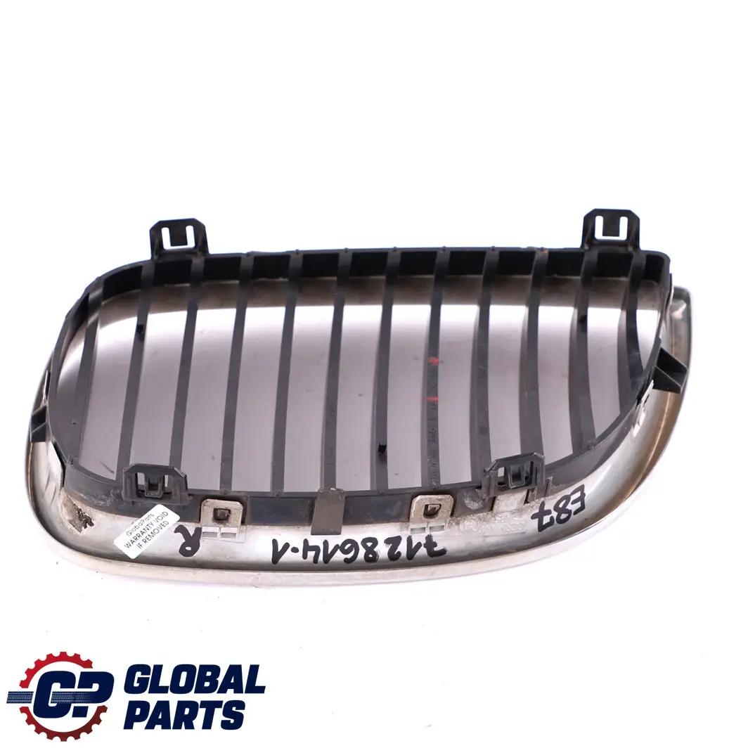 Front Right Trim Kidney Grille O/S Chrome to BMW 1 Series 1 E81 E87 LCI with Part number 7128614 BMW 1 Series 1 E81 E87 LCI Front Right Trim Kidney Grille O/S Chrome - SKU 7128614-1 - Part number 7128614